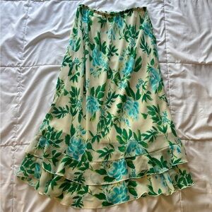 Ruby Rd. Floral Tiered Midi Skirt